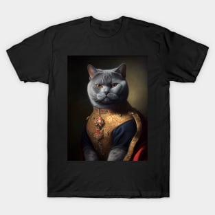 Royal Portrait of a British Shorthair Cat T-Shirt